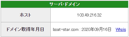 ボートスター(BOATSTAR) 優良競艇予想サイト・悪徳競艇予想サイトの口コミ検証や無料情報の予想結果も公開中 ドメイン取得日