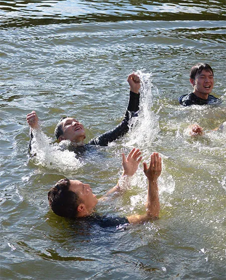 からつでデビュー初優勝した高橋竜矢選手の水神祭。広島支部・ボートレースからつ・競艇