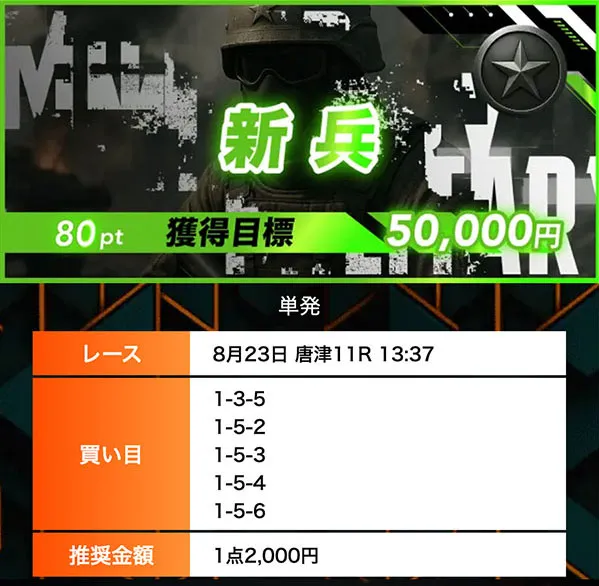 ボートミリタリー(BOAT MILITARY) 優良競艇予想サイト・悪徳競艇予想サイトの口コミ検証や無料情報の予想結果も公開中 2025年8月23日 新兵買い目