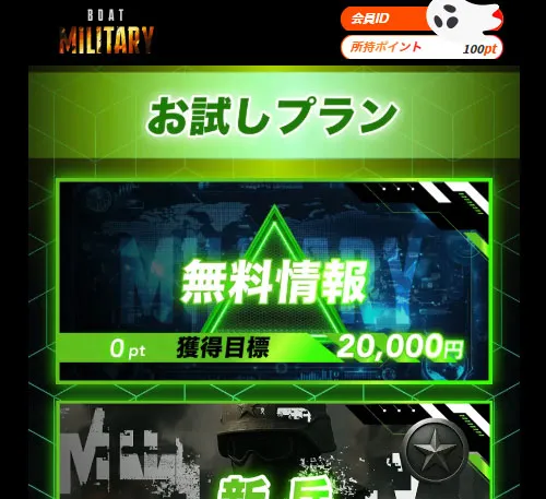 ボートミリタリー(BOAT MILITARY) 優良競艇予想サイト・悪徳競艇予想サイトの口コミ検証や無料情報の予想結果も公開中 登録後ページ